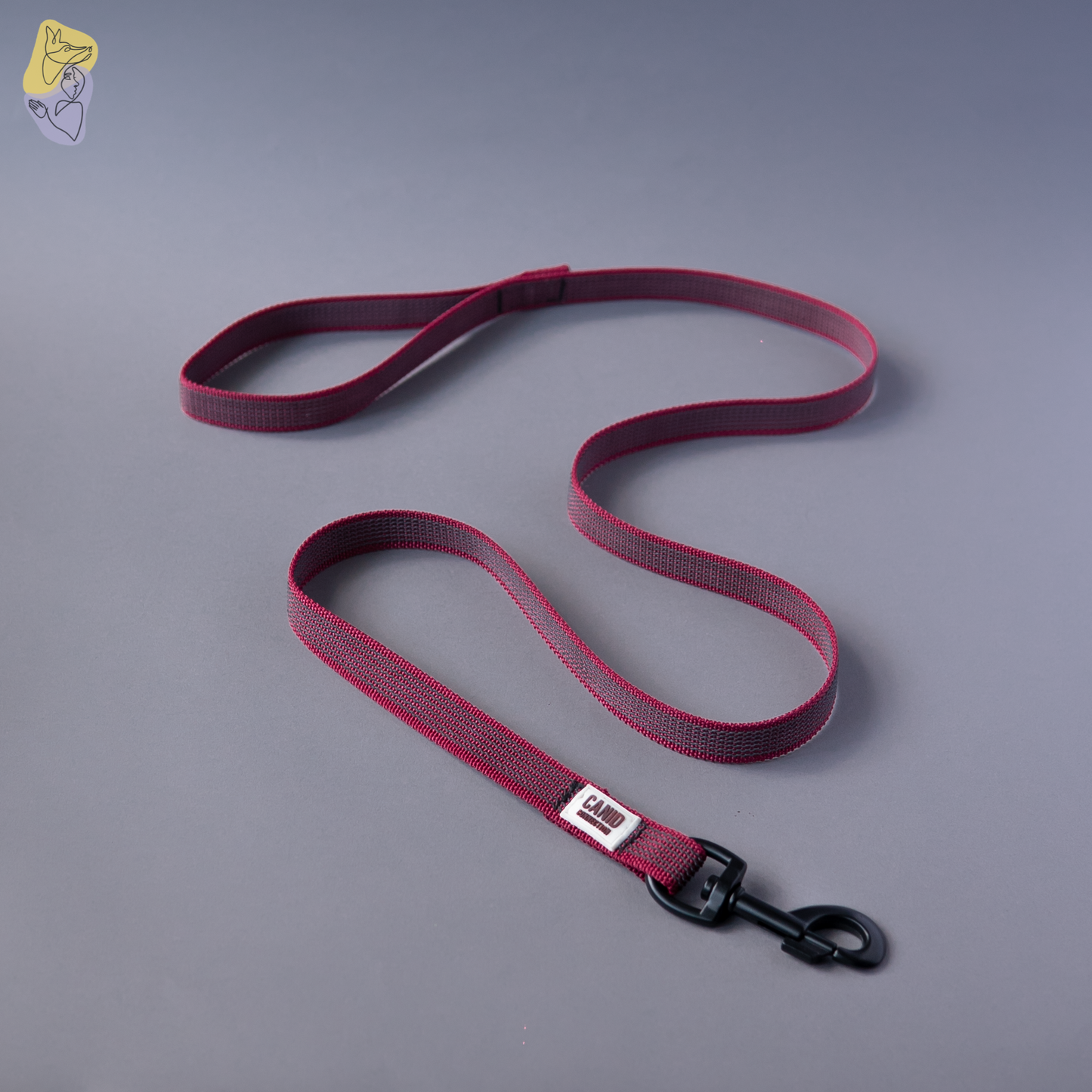 Rubber Grip Leash - Burgundy