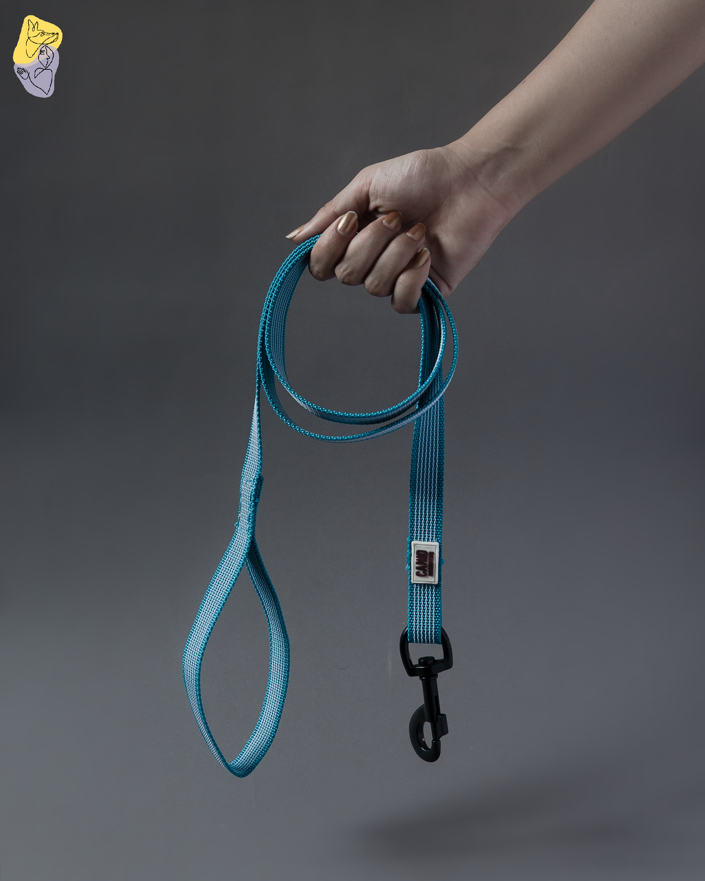 Rubber Grip Leash - Blue