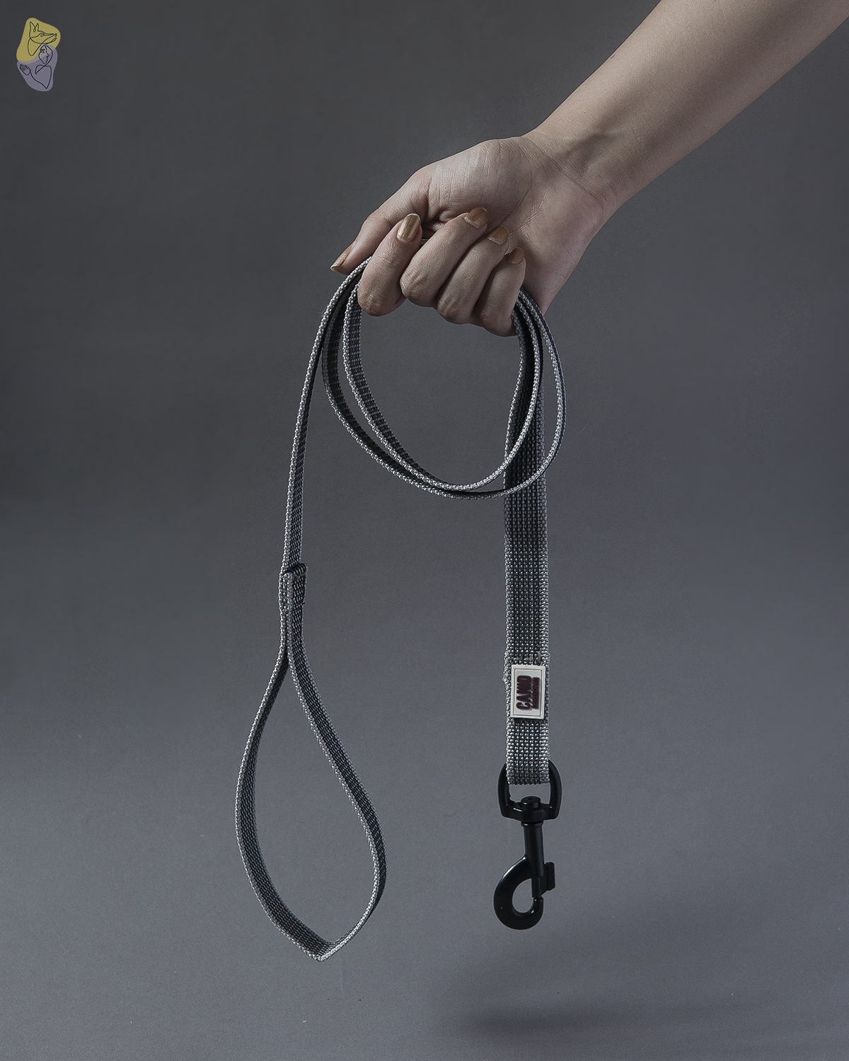 Rubber Grip Leash - Grey
