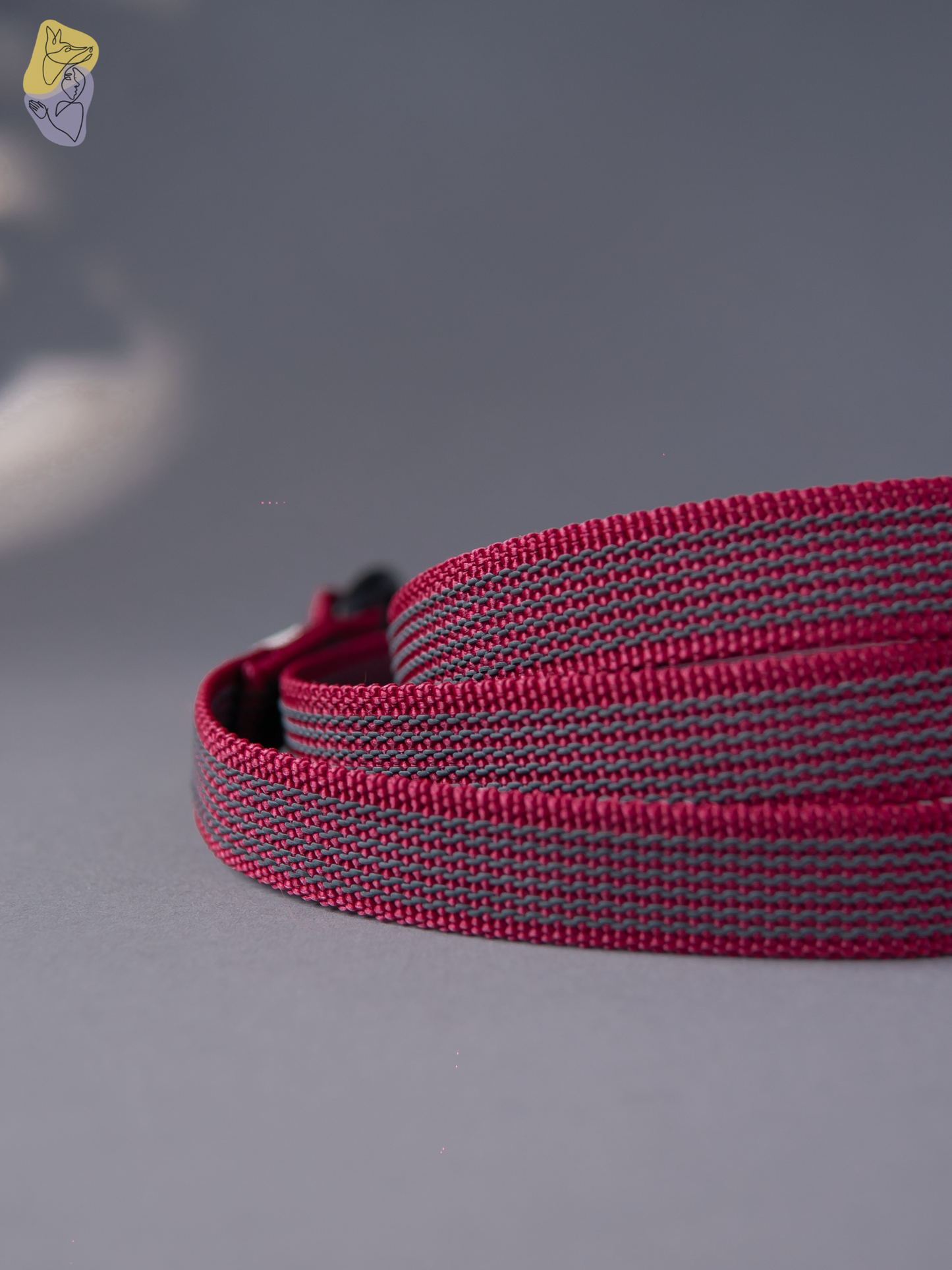Rubber Grip Leash - Burgundy