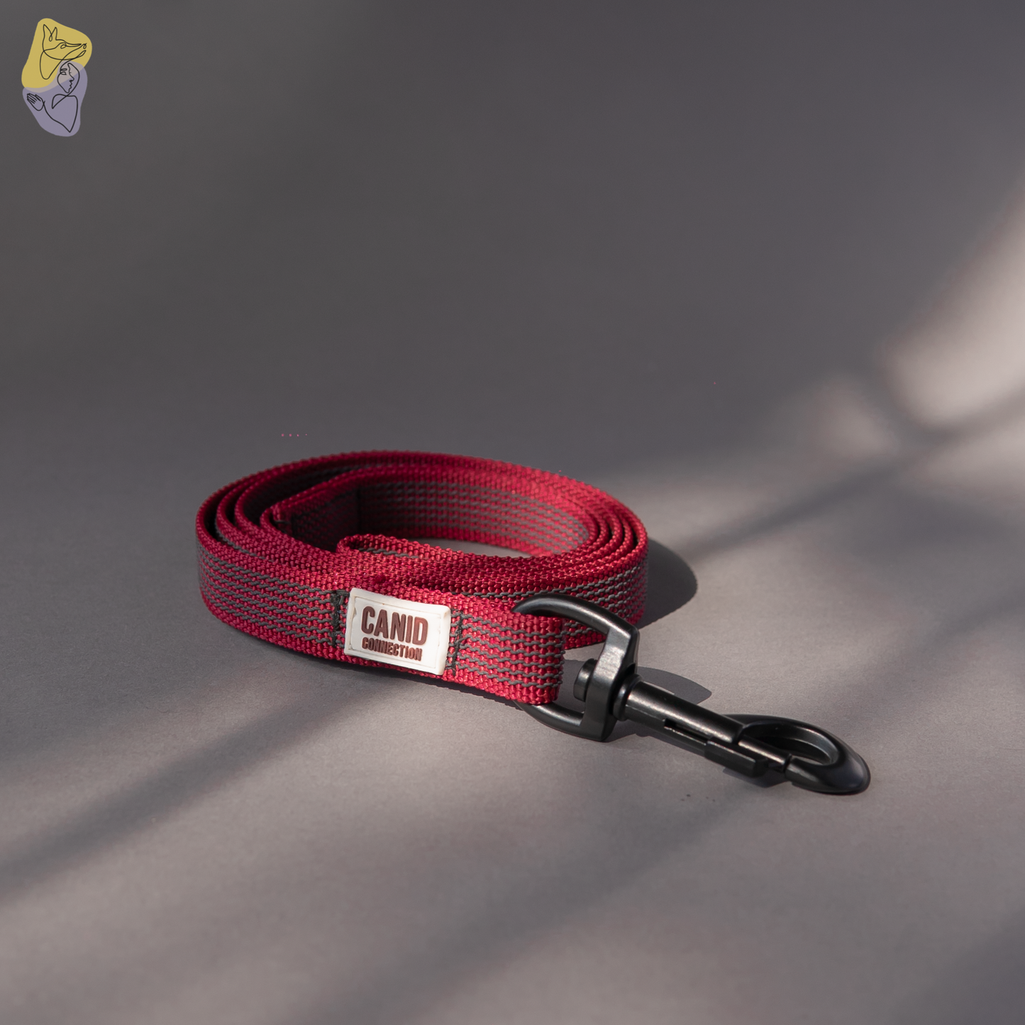 Rubber Grip Leash - Burgundy