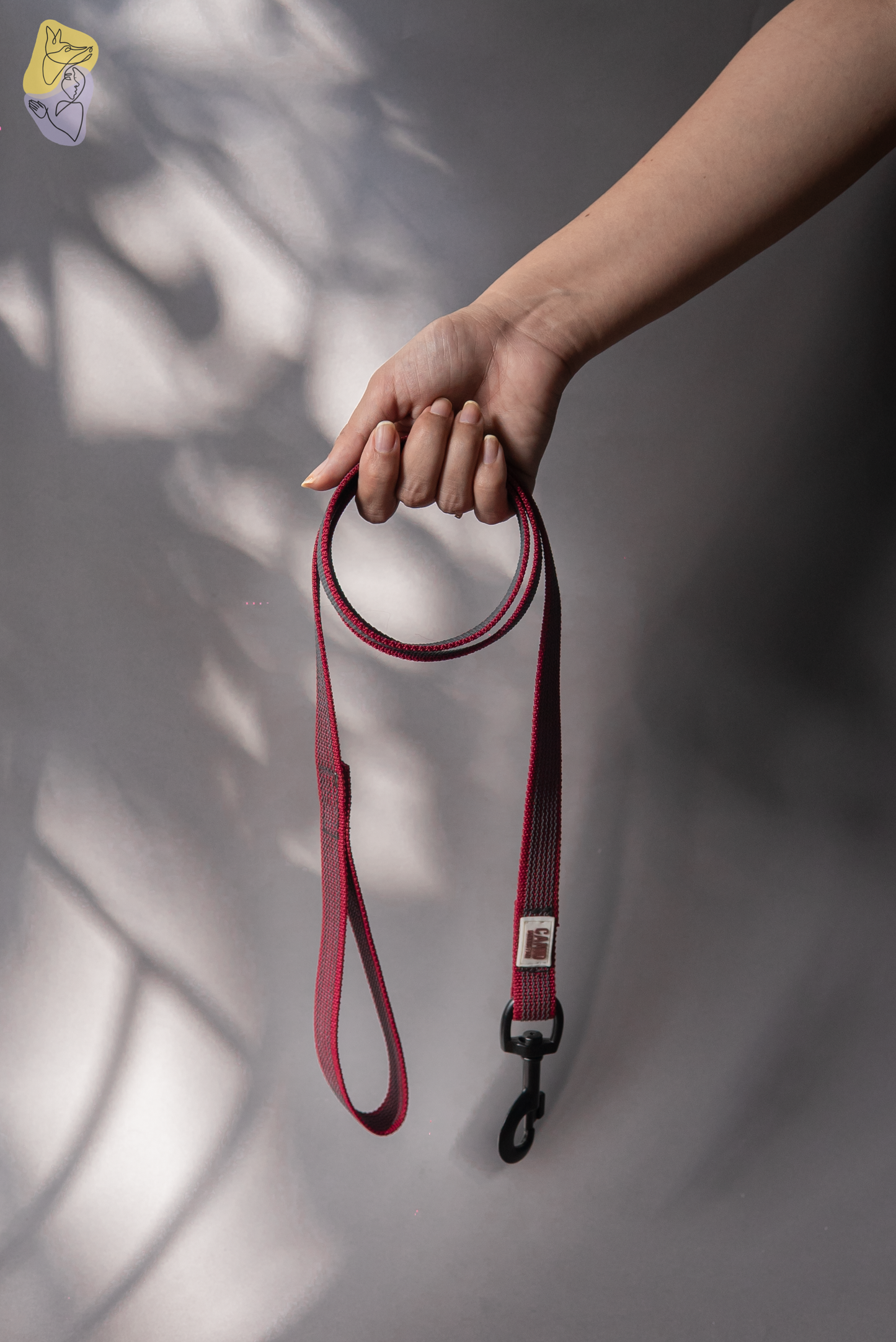 Rubber Grip Leash - Burgundy