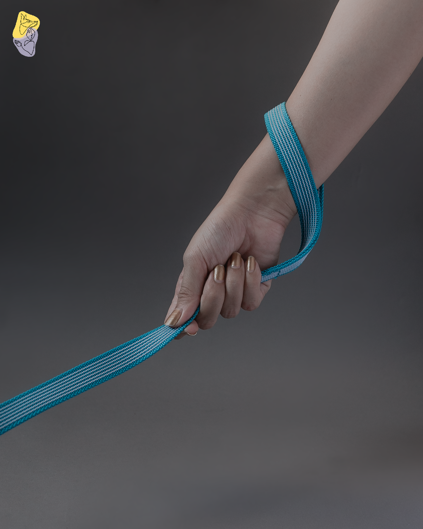 Rubber Grip Leash - Blue